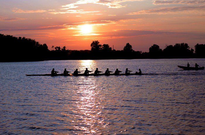 Rowers at Sunset